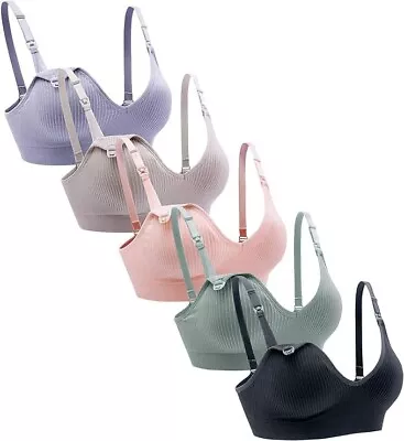 Nursing Bra 5pack Wireless Deep V Neck Maternity Nursing Bra • £68.40