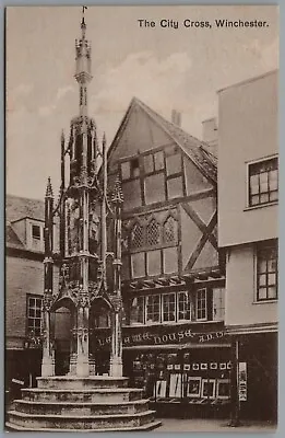 The City Cross Winchester Hampshire England Vintage Unposted Wykeham Postcard • £6