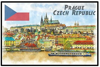 $3.18 • Buy Prague, Czech Republic - Souvenir Novelty Fridge Magnet - Sights / Flag / Gifts