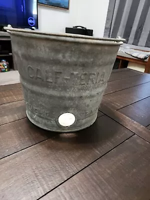 Vintage Galvanized Calf-Teria Feed Bucket Farm Pail #8  Ft Wayne IN • $22.50