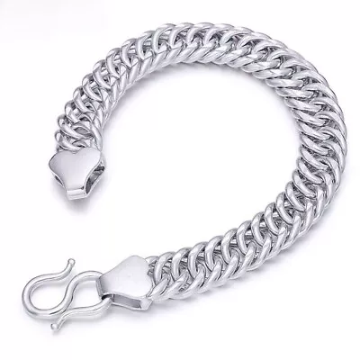 Real Pt950 Platinum Men Bracelet 4.6mmW Curb Chain Link Bracelet 13.5-14g 7 L • $1189