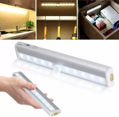 USB Rechargeable Strip Wireless PIR Motion Sensor LED Light Cabinet Closet Lamp • £8.99