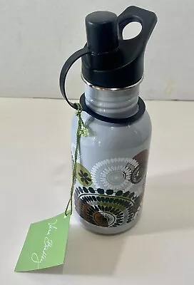 Vera Bradley 16 Oz Water Bottle Cocoa Moss NWT  Gray Brown White Pattern • $21.95