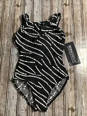  Miraclesuit Chain Reaction Sprite UW High Keyhole Neck  Swimsuit Size 8 Nwt • $56.24