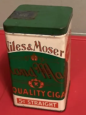 C1908 Niles & Moser 5 Cent Straight Quality Cigar Tin • $12.95