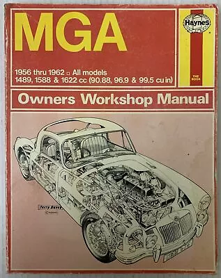 VINTAGE MGA Owners Workshop Manual By Haynes 1955-1962 All Models 189 Pages • $29.95