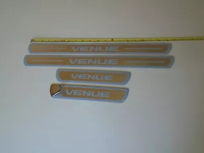 Hyundai Venue Accessories Black Silver Car Door Scuff Sill Cover Sign Emblem? • $29.95