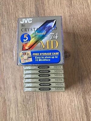 11 X Jvc Minidisc Md 74 Crystal Gold New Sealed 5 In Storage Box 6 Loose • £16.07