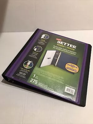 Staples 3-Ring Binder 1  D-Ring Better View Binder Purple 55770 • $15.97