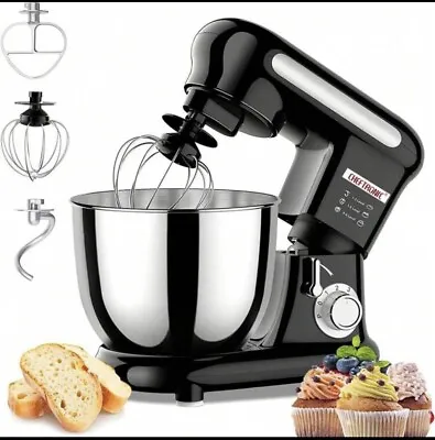 Classic Stand And Hand Mixer 6 Speeds With Bowl Dough Hook Egg Whisk • £44.99