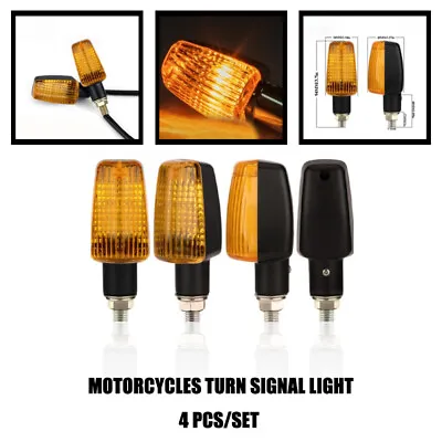 4Pcs Black Motorcycle Turn Signal Light Lamps Blinker Amber Indicator Light • $33.50