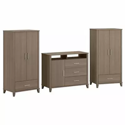 Somerset Armoire Cabinets & Dresser TV Stand In Ash Gray - Engineered Wood • $1298.73