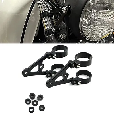 Black Front Fork Headlight Mount Brackets Fit For Moto-Guzzi V7 II III Stone • $29.70