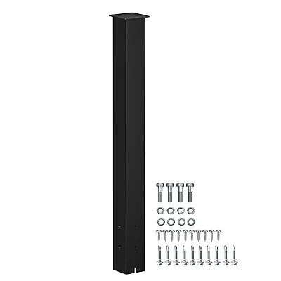 43'' Mailbox Post Stand Steel Rust-Proof Anti-Corrosion W/ Drainage Hole Black • $38.84