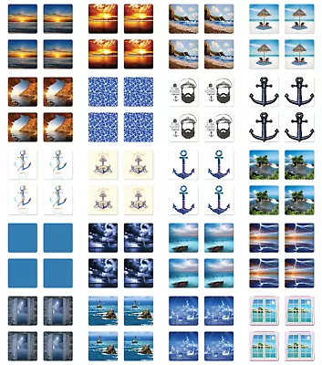 $19.99 • Buy Ambesonne Ocean View Coaster Set Of 4 Square Hardboard Gloss Coasters