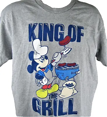 Disney Mickey Mouse T-Shirt Size Large Chef BBQ King Of The Grill Distressed • $13.88