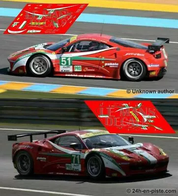 Decals Ferrari 458 Italia Le Mans 2012 1:32 1:43 1:24 1:18 1:64 1:87 Slot Decals • $8.68