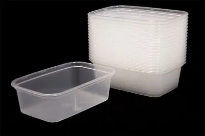 500ml Clear Plastic Quality Containers Tubs With Lids Microwave FoodSafeTakeaway • £2.50