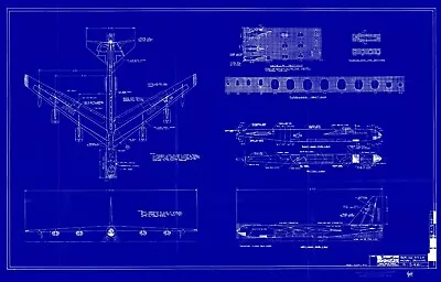 B-52 BOMBER 1950's JET BLUEPRINT PLAN DRAWING DETAIL REPORT & SOVIET DATA RARE  • £8.50