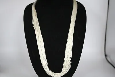 Vintage Navajo Liquid Silver Necklace 30 Strand Sterling Silver Size: 29 In • $290