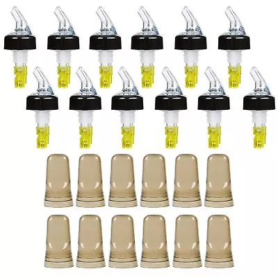 (12 Pcs) 1.5 Oz. Measured Liquor Pourers With Translucent Dust Covers (12 Pcs) • $53.88