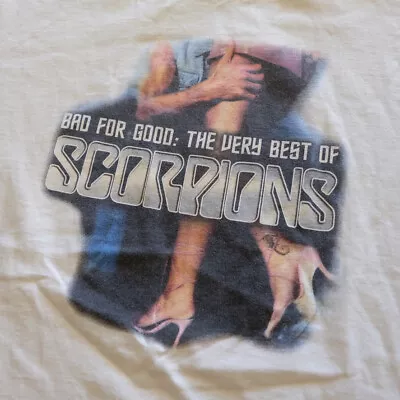 RARE Vintage Scorpions – Bad For Good The Very Best Tour – Mens T Shirt White L • $60