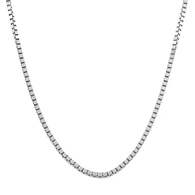 14K White Gold Plated Sterling Silver Box Chain Necklace 18  L 0.88 Mm • $39.93