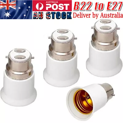 AU B22 To E27 Light Socket Adapter Bayonet Lamp Base To Edison E27 Bulb Screw • $7.99