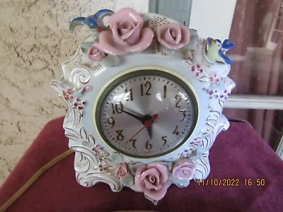 Vtg. Occupied Japan Sc Porcelain Clock Handpainted -chikusa • $35