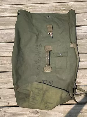 VTG US MILITARY ISSUED Duffle Nylon Type II Sea Bag Tote W/Backpack Straps • $31.99