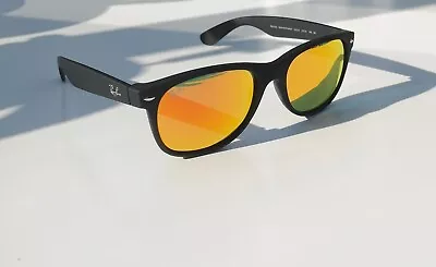 £39 • Buy Ray-Ban Sunglasses New Wayfarer Mirror RB2132 622/69 Mat Black, Amazing Lenses 