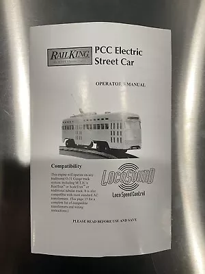 MTH Railking PCC Electric Street Car Manual For LocoSound • $7