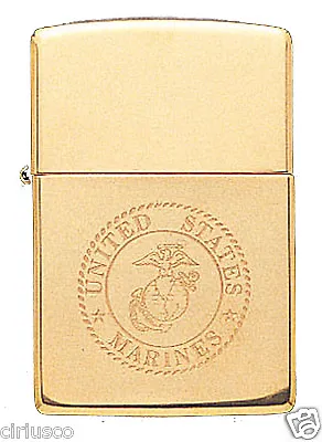 USMC Marine Corps Solid Brass Engraved EGA Logo Military Zippo Lighter Semper Fi • $40.89