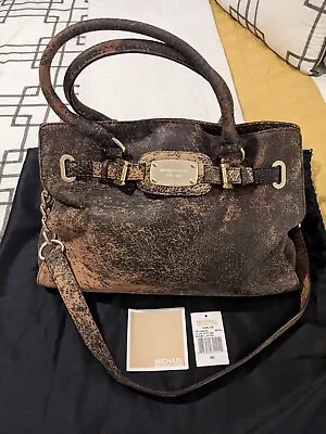 Michael Kors Handbag Hamilton Mocha Distressed Genuine Leather • $100