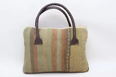 Kilim Bag Shoulder Bag Bohemian Bag 10x14  Fashion Bag Wool Leather Bag E 48 • $41.02