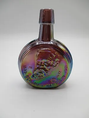 $4.99 • Buy Wheaton Mini Presidents Bottle, Purple Carnival Glass, Benjamin Harrison, 1972