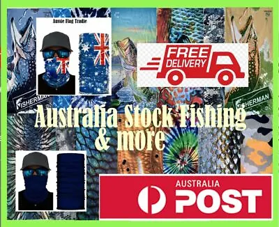  Fishing Face Shield Bandana Neck Scarf HooRag Head Sock Fishing UV Wind Mask AU • $5.05