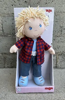 HABA Nick 12  Soft Boy Doll Blonde Hair Blue Eyes Germany NEW BOXED • $27.99