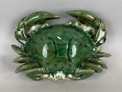 Vintage Majolica Style Pottery Crab Wall Pocket Planter Vase • $69.99