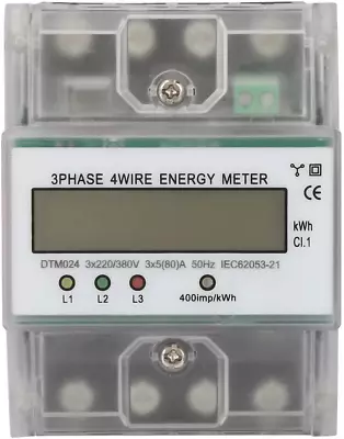 3 Phase Power Meter DTM024 Digital LCD Display Energy Meter Electric Kilowatt Ho • $47.56