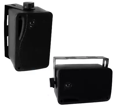 Pyle PLMR24 3.5  200W 3-Way Marine Audio Speakers Outdoor Weatherproof (2 Pack) • $37.99