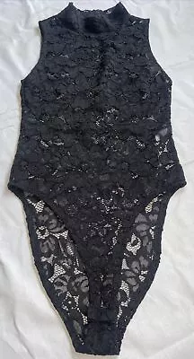 Zara Black Sz S UK 8? Lace High-Necked Bodysuit Bodice  • £11