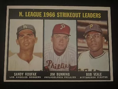 1967 Topps N. League Strikeout Leaders Koufax Bunning Veale #238 • $2.99