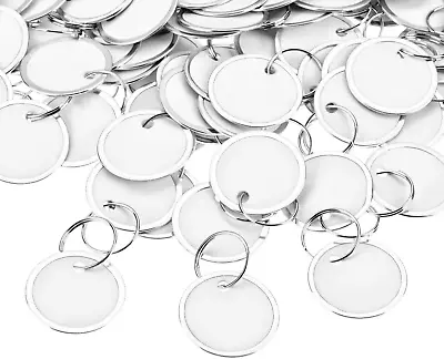 100 Pcs Metal Rim Key TagsRound Paper Tags With Split RingsWhite Small Coded K • $14.60