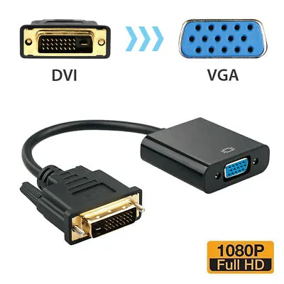 $13.89 • Buy 24+1 DVI-D Dual Link DVI Male To VGA Female 15 Pin Adapter Cable Converter 1080P
