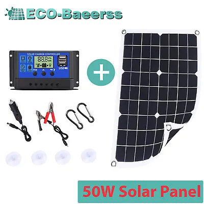 50W 12V Solar Panel Kits Battery Charger Car Boat RV Car PWM Dual USB Controller • $10.79