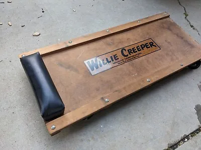 Vintage Willie Wood Low Profile Mobile Mechanic Creeper Antique Wilmar Corp • $99