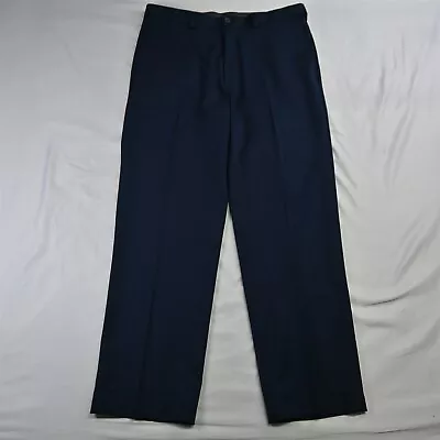 Cool 18 Pro By Haggar 36 X 32 Navy Blue Classic Fit Golf Mens Dress Pants • $16.99