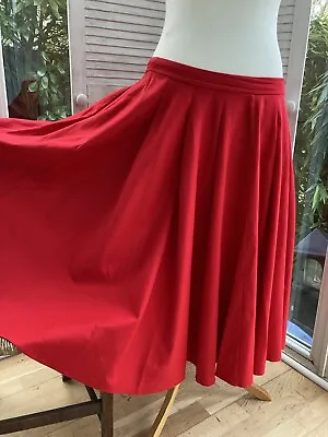 Myleene Klass Rockabilly Red Full Circle Swing Skirt Jive 60s Size 18 - MARKED • £5
