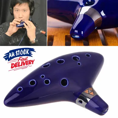 12Hole Blue Gift Instrument Wind Ceramic Flute C Alto Ocarina Legend Of Zelda • $21.42